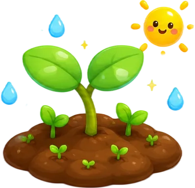 种植成长卡片插画